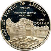 1 Dollar (Women In Military Service For America Memorial) - Reverse