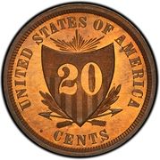 20 Cents "1875" (Pattern; copper) - Reverse