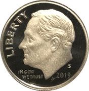 1 Dime "Roosevelt Dime" (Silver Proof) - Obverse