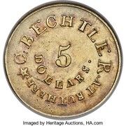 5 Dollars - C. Bechtler (134 G) - Reverse