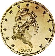 5 Dollars "1860 Half Eagle" (Pattern; gold) - Obverse
