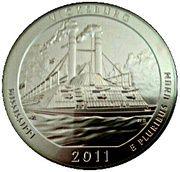 ¼ Dollar "Washington Quarter" (Vicksburg National Military Park - Silver 5 oz Bullion) - Reverse