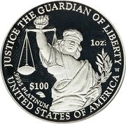 100 Dollars "American Platinum Eagle" (Bullion Coinage) - Reverse