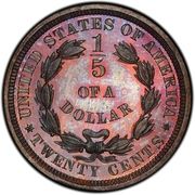 20 Cents "1875⅕ Dollar" (Pattern; copper) - Reverse