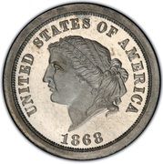 5 Dollars "1868 Half Eagle" (Pattern; aluminium) - Obverse