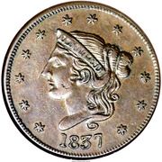 Cent - Hard Times Token - Millions For Defence (Large Date) - Obverse