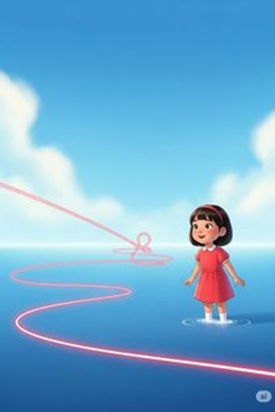 いおちゃんとふしぎなせん fantasy story for 3-6 years children in Japanese featuring warm themes
