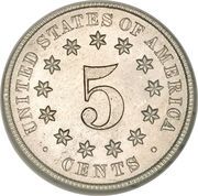 5 Cents "Shield Nickel" (without rays) - Reverse