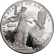 100 Dollars "American Platinum Eagle" (Bullion Coinage) - Reverse