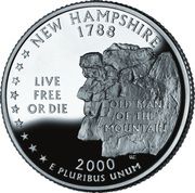 ¼ Dollar "Washington Quarter" (New Hampshire - Silver Proof) - Reverse