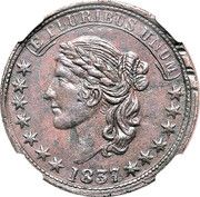 Cent - Hard Times Token - Millions For Defence (2 Six Pointed Stars) - Obverse
