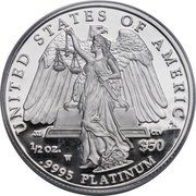 50 Dollars "American Platinum Eagle" (Bullion Coinage) - Reverse