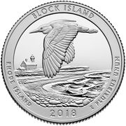 ¼ Dollar "Washington Quarter" (Block Island National Wildlife Refuge, Rhode Island; Silver Proof) - Reverse