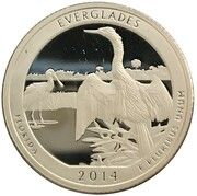 ¼ Dollar "Washington Quarter" (Everglades National Park, Florida - Silver Proof) - Reverse
