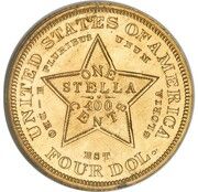 4 Dollars "1880 Stella" (Pattern; aluminium) - Reverse