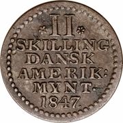 2 Skilling - Christian VIII - Reverse