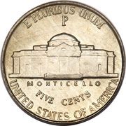 5 Cents "Jefferson Wartime Nickel" (1st portrait) - Reverse