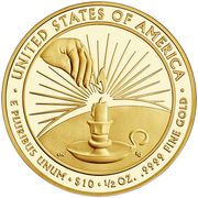 10 Dollars (Eleanor Roosevelt; Bullion Coinage) - Reverse