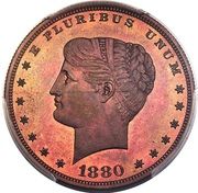 1 Dollar "1880 Goloid Metric Dollar" (Pattern; Copper) - Obverse