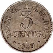 3 Cents - Frederik VII - Reverse