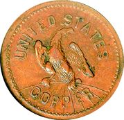 1 Cent - Civil War Patriotic Token - For Public Accommodation - Reverse