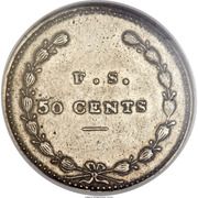 50 Cents - Hard Times Token - Feuchtwanger - Reverse