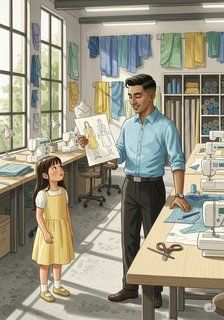 Elara's Clever Clothes educational story for 7-12 years children in English featuring warm themes