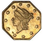 ¼ Dollar California Territorial Gold (Coronet Head) - Obverse