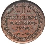 1 Skilling - Christian VI - Reverse