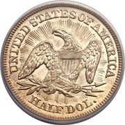 ½ Dollar "Seated Liberty Half Dollar" (with date arrows, rays around eagle) - Reverse