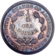 20 Cents "1875⅕ Dollar" (Pattern; silver) - Reverse
