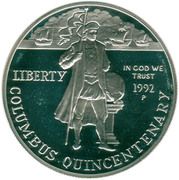 1 Dollar (Columbus Quincentenary) - Obverse