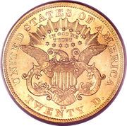 20 Dollars (Liberty Head - Double Eagle, With motto) - Reverse