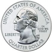 ¼ Dollar "Washington Quarter" (Voyageurs National Park, Minnesota - Silver 5 oz Bullion) - Obverse