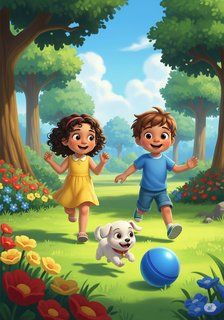 Playtime in the Park daily life story for 3-6 years children in English featuring joyful themes