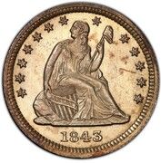 ¼ Dollar "Seated Liberty Quarter" (without motto) - Obverse