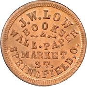 Cent - Civil War Merchant Token - J.W. Low Books (Springfield, Ohio) - Obverse