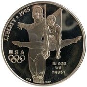 1 Dollar (Centennial Olympic Games, Gymnastics) - Obverse