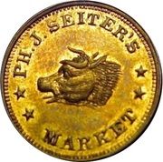 Civil War Merchant Token - Ph. J. Seiter's Market (New York, New York) - Obverse