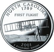 ¼ Dollar "Washington Quarter" (North Carolina - Silver Proof) - Reverse