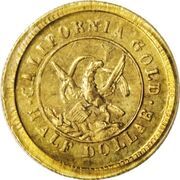 ½ Dollar - California Territorial Gold "Arms" - Reverse
