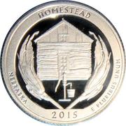 ¼ Dollar "Washington Quarter" (Homestead National Monument of America, Nebraska - Silver proof) - Reverse