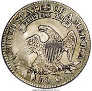 50 Cents - Hard Times (Bust Half Dollar Counterstamped J. Martine, Fayetteville N.C) - Reverse