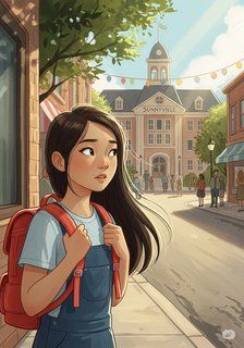 A New Adventure in Sunnyville daily life story for 7-12 years children in English featuring warm themes