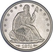 ½ Dollar "Seated Liberty Half Dollar" (with motto, with date arrows) - Obverse