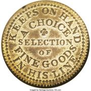 Hard Times Merchant Token - P. Evens - Draper and Tailor (Cincinnati, Ohio) - Reverse