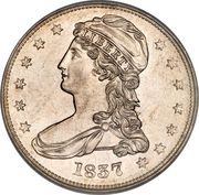 50 Cents "Capped Bust Half Dollar" (Reeded edge) - Obverse