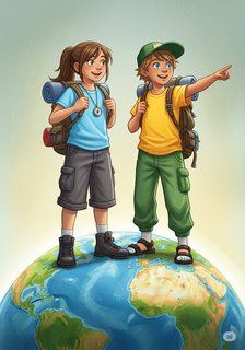 The World Explorers Club adventure story for 7-12 years children in English featuring exciting themes