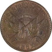 Draped Flags Civil War Token - Obverse