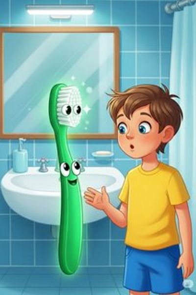 “Toothy the Brave!” educational story for 3-6 years children in English featuring warm themes